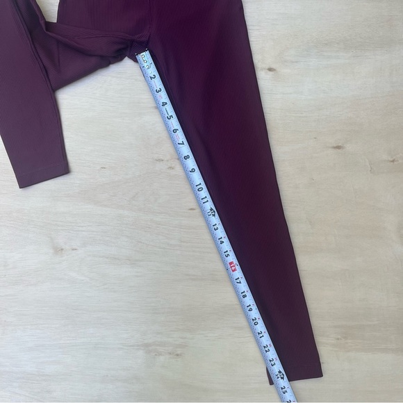 90 Degree By Reflex XS Red Maroon Ribbed Cross Over Tight Fitted womens Leggings - Picture 7 of 8